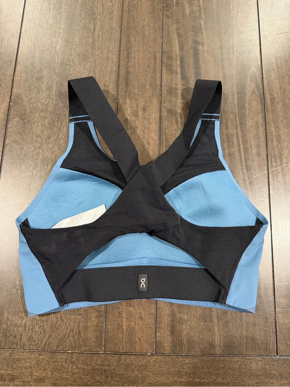On Cloud Running Blue & Black Cross-Back Sports Bra